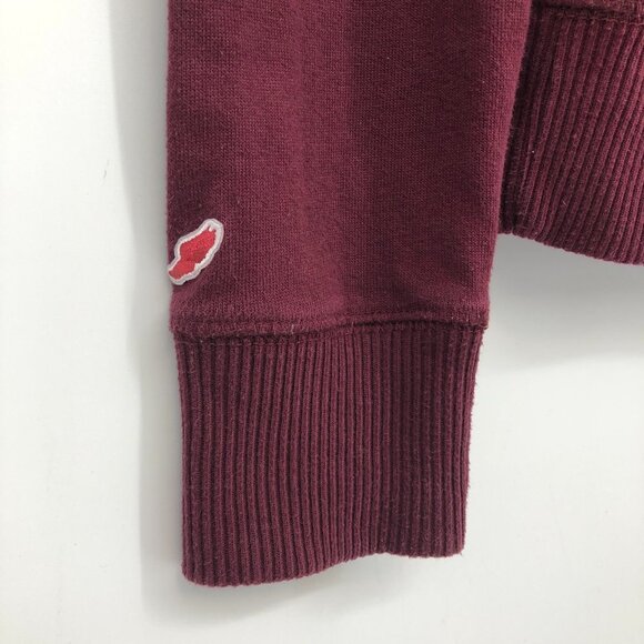 Harvard League Burgundy Women's Academy Applique Hooded Sweatshirt S - Picture 8 of 15